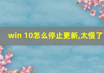 win 10怎么停止更新,太慢了